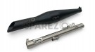 Fit For Royal Enfield Reborn and Meteor 350 Silver Stallion Exhaust Silencer Black - SPAREZO